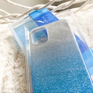 Blue Gradient Glitter iPhone 12 12 pro case🆕
